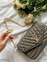 Женская сумочка серая с монетницей стильная вместительная сумка с цепочкой