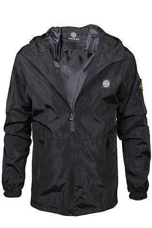 Куртка-вітровка чоловіча Stone Island 23-1009-1 чорна, фото 1