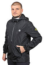 Куртка-вітровка чоловіча Stone Island 23-1009-1 чорна, фото 4