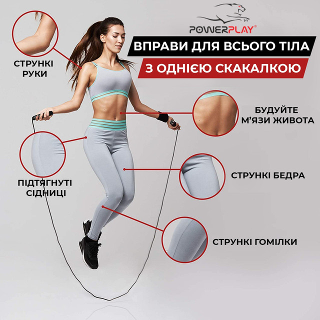 Скакалка швидкісна на підшипниках алюмінієва PowerPlay 4207 Elite Jump Rope Червона (3m.) 5 4973217855 4973217855