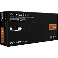 Mercator Nitrylex Black Перчатки нитриловые без пудры черные XL, 100 шт