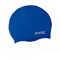 Шапочка для плавания Intex 55991, универсальная, размер М (8+), обхват головы 52-65 см, (22 х 19 см), синяя