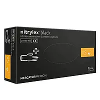 Mercator Nitrylex Black Перчатки нитриловые без пудры черные XS, 100 шт