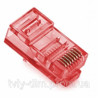 Коннектор RJ45 cat.5e UTP 8P8C Red 100 шт Merlion (05357) (код 1128524)