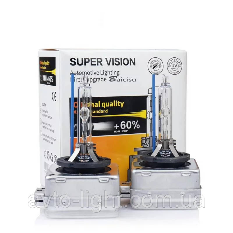 Лампи ксенонові D3S Super Vision + 60% 6000 K (2шт)
