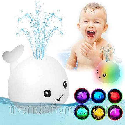 Іграшка для ванної Qinye Toys Кит спрей світний з фонтаном 207184, фото 1
