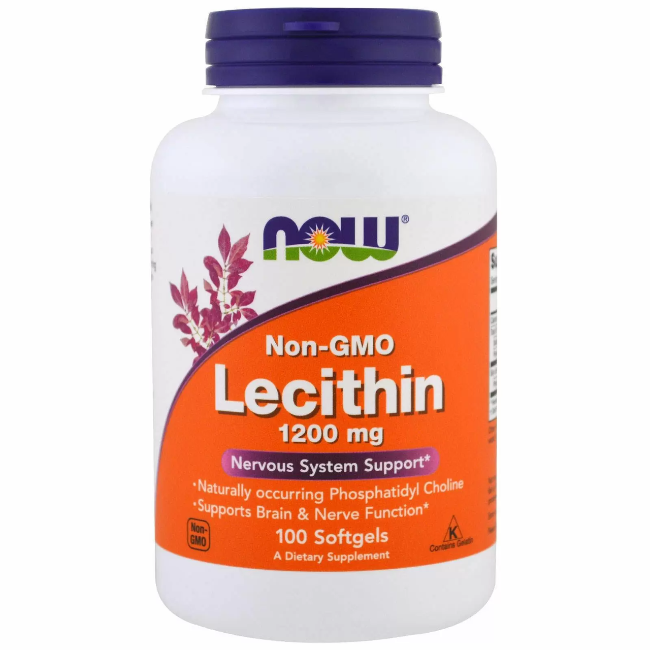 NOW Foods Lecithin 1200 mg 100 caps - фото 1 - id-p552474178