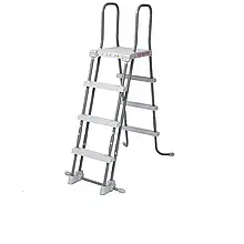Драбина для басейну Intex 28076 зі знімними сходами, з майданчиком. До басейнів висотою до 122 см топ