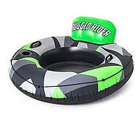 Надувной круг Rugged Rider, серия Sports, Bestway 43280, 135 см, серый топ