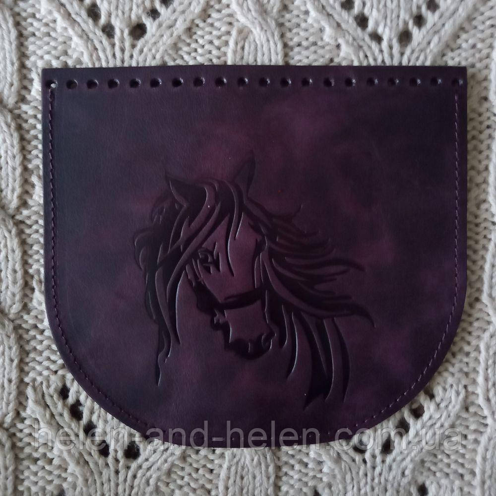Клапан сумки. "Кінь". Колір Бордо, фото 1
