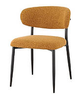 Стілець кухонний обідній для обідньої зони вітальні кімнати m-100 гірчичний букле ніжки чорні Vetromebel