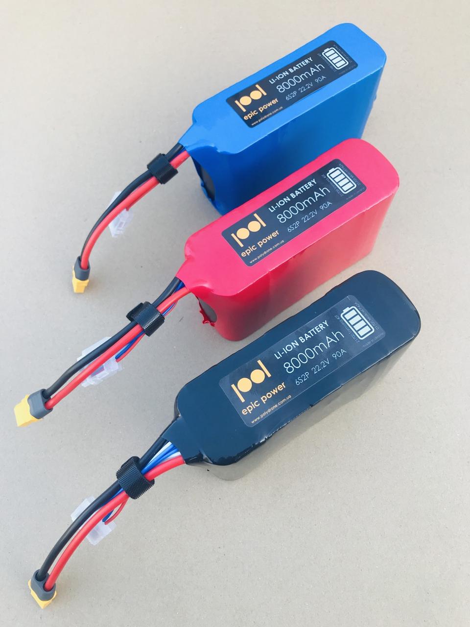 Li-Ion аккумулятор / батарея для FPV (ФПВ) 6S2P 8000mAh 22.2V 90A 21700 ...