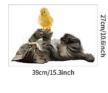 Наклейка на стіну Котик і курча (лист 27 х 39 см) Б449, фото 4