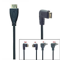 Угловой кабель 90 градусов 1080p 1.4v длина 50 cm HDMI папа на Mini Hdmi папа есть в наличии все виды