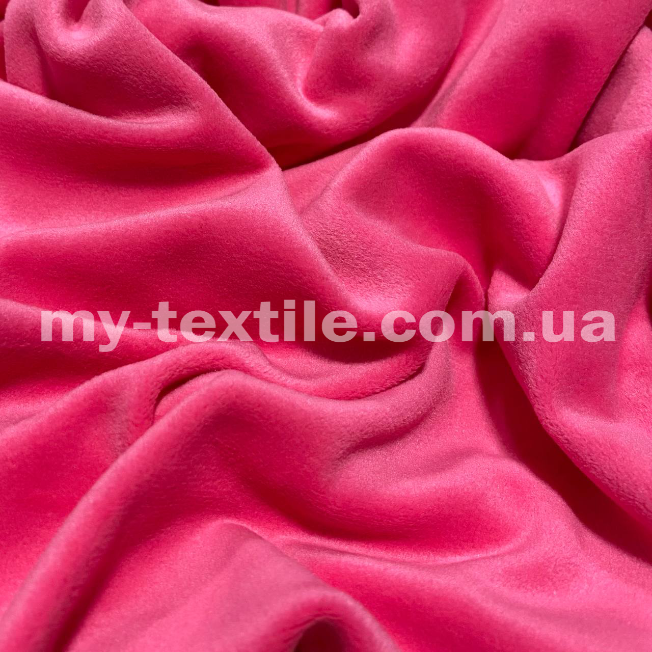 Тканина Велюр плюш стрейч спорт 180 см Рожевий насичений, фото 1