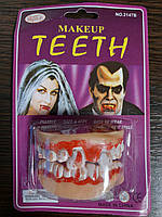 Накладные зубы вампира, розовые размер универсальный, силикон