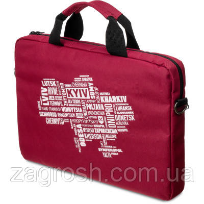 Promo Ціна! Сумка для ноутбука Vinga 14" NB1402 Burgundy, white print (NB1402UWBY) - тільки на ZaGrosh.com.ua, фото 1
