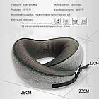 Подушка ортопедична для подорожей Royal Rest Memory Foam Сірий 28х27х12 см Дорожня подушка для шиї, фото 3