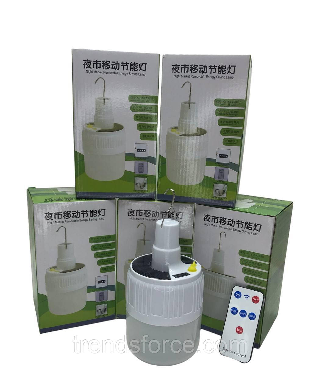 Портативна світлодіодна лампа на сонячній батареї, що перезаряджається аварійна лампа з гачком, нічник, вуличний