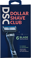 DOLLAR SHAVE CLUB (made-usa) -Станок(с гипкой бритвенной головкой) +2 кассеты(6 лезвий)