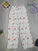 Широкі джинси для дівчинки Reserved білі з квітковим принтом Розмір 140