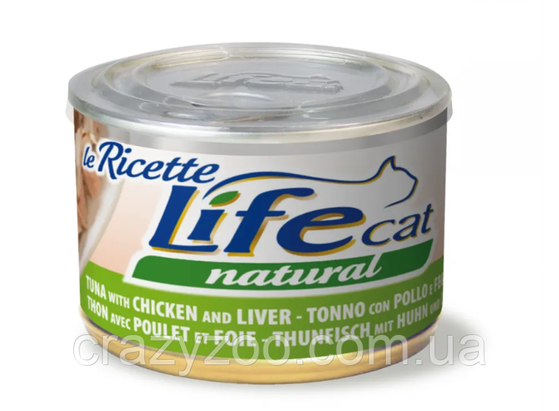 Консерва LifeCat Tuna With Chicken для кошек от 6 месяцев, тунец с ...