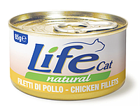 Консерва для дорослих кішок LifeCat Chicken Fillets з курячим філе 85 г