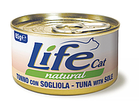 Консерва для дорослих кішок LifeCat Tuna With With Sole з тунцем та камбалою 85 г