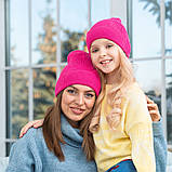 Демісезонна одинарна шапка з вушками для дівчинки 4-8 років, фото 2