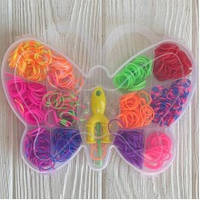 Набір дитячої творчості гумки для плетіння браслетів в пластиковій коробці "Метелик"