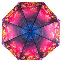 Полуавтоматический зонт SL женский розовый с узором