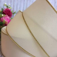 Стрічка репсова 4 см. Молочна з золотим люрексом (за 1 метр)