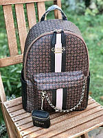 Рюкзак женский Guess оригинал Ella Faux-Leather Backpack logo Гесс коричневый в лого