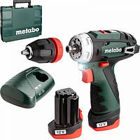 Аккумуляторный шуруповерт Metabo PowerMaxx BS Quick (+2 акб 2.0 А/ч, 12В) 600156500