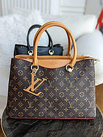 Сумка Louis Vuitton handbag велика коричневий+беж