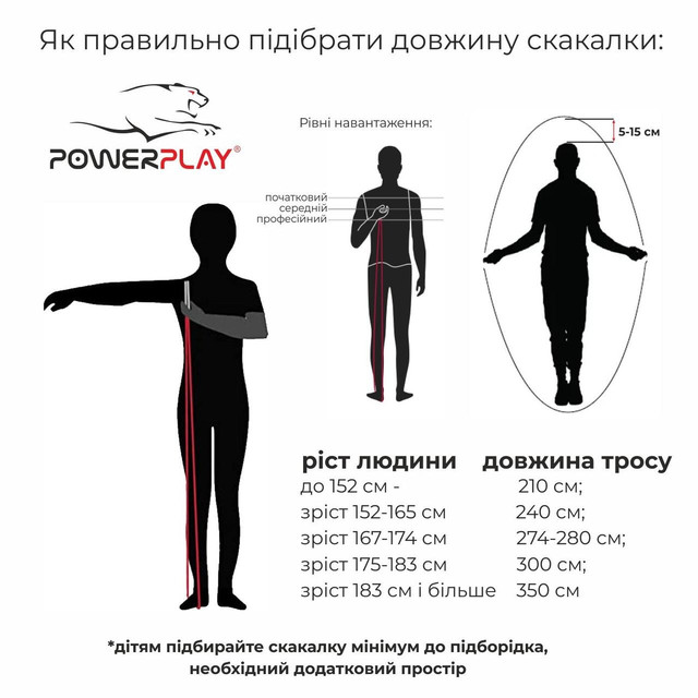 Скакалка швидкісна PowerPlay 4211 X ROPE з обтяжувачами (120г*2) Чорна (3м.) 6 4973585057 w640 h2048 3305374787 w640 h640 3305374787