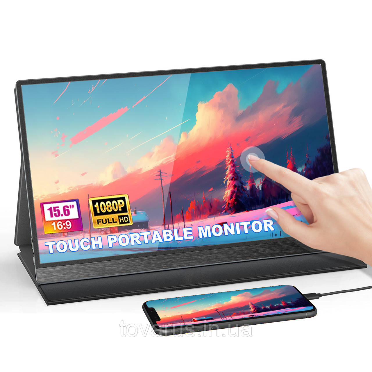 Портативний Сенсорний ультратонкий монітор Sibolan 15.6" FullHD IPS