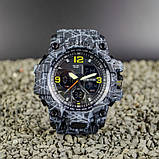 Чоловічий кварцовий водонепроникний спортивний стрілковий годинник із комбінованою індикацією Skmei 1155 BBK, фото 3