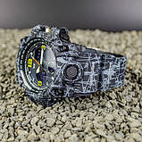 Чоловічий кварцовий водонепроникний спортивний стрілковий годинник із комбінованою індикацією Skmei 1155 BBK, фото 4