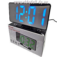 Часы VST-888Y-5 с синей подсветкой, температура, влажность, зеркальный дисплеем