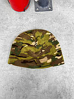 Тактическая армейская мужская шапка мультикам флис, Теплая флисовая зимняя шапка для военных