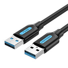 Кабель USB-USB 3.0 Vention F/F PVC Round 5Gbps 1.5 m Black (CBHBG)