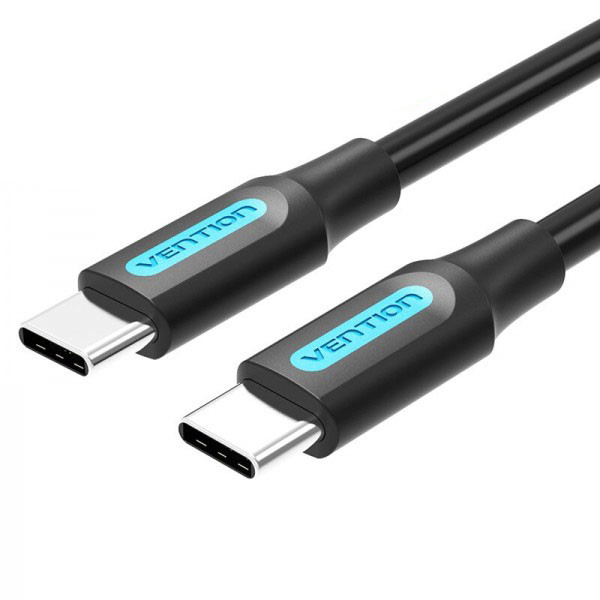 Кабель Type-C-Type-C Vention TPE Round PD 60W 3A 480Mbps 1m Black (COSBF)