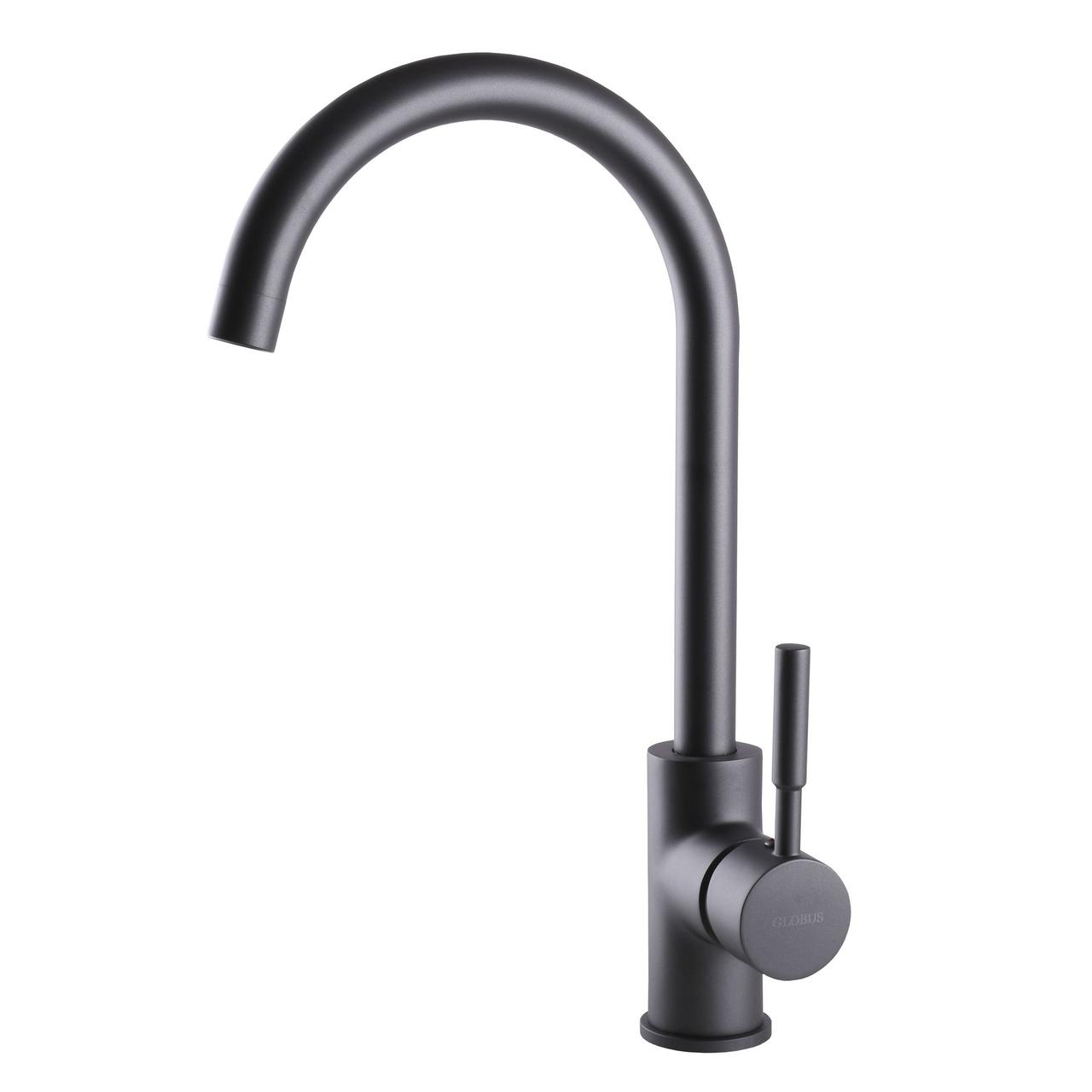 Кухонний змішувач Globus Lux LAZER GLLR-0203S-11-GRAPHITE темно-сірий PVD