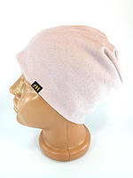 Шапка женская мужская спортивная демисезонная двойная длинная шапки унисекс весна осень Розовый