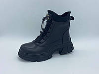 Чорні шкіряні черевики Erisses. Маленькі розміри (33 - 35)