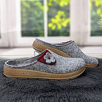 Тапочки домашні жіночі Inblu фетрові на поліуретановій підошві сірі 4251, фото 5