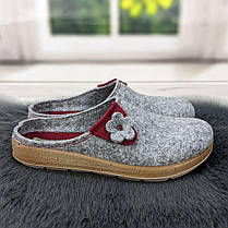 Тапочки домашні жіночі Inblu фетрові на поліуретановій підошві сірі 4251, фото 2