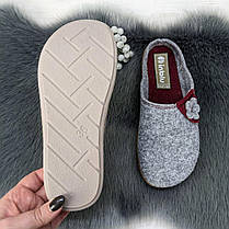Тапочки домашні жіночі Inblu фетрові на поліуретановій підошві сірі 4251, фото 4