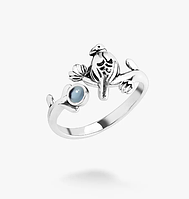 Кольцо серебряное с птицей Соловейко Light Sapphire 925 17-18